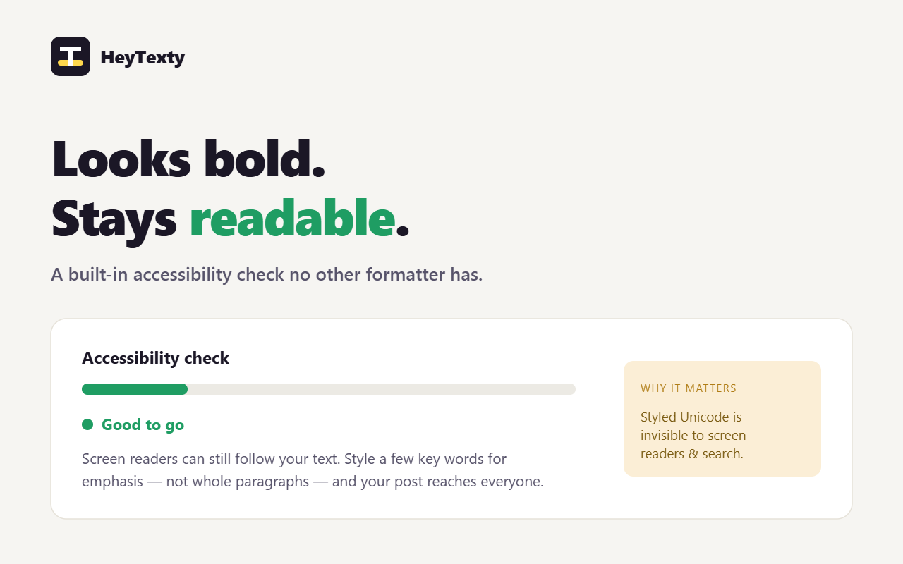 Accessibility check